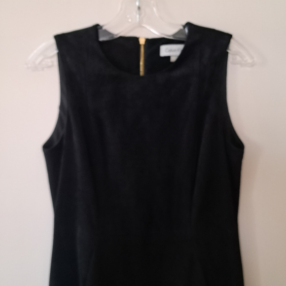 Calvin Klein Faux Suede Black midi dress - Picture 2 of 5
